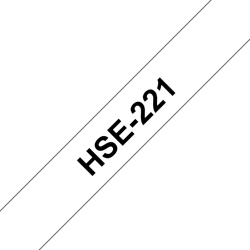 Brother HSe-221 Schrumpfschlauch – schwarz auf weiß